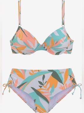 Sunseeker New w Tag Sz 8 Bottom, 36C Top Floral Push-up Bikini Set